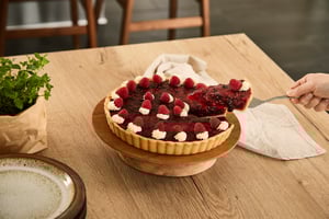Tart with rasberry bakery filling